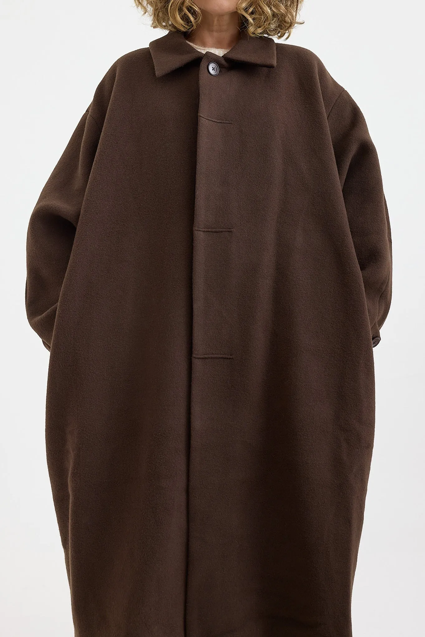 7115 by Szeki - Cuffed Wool Coat