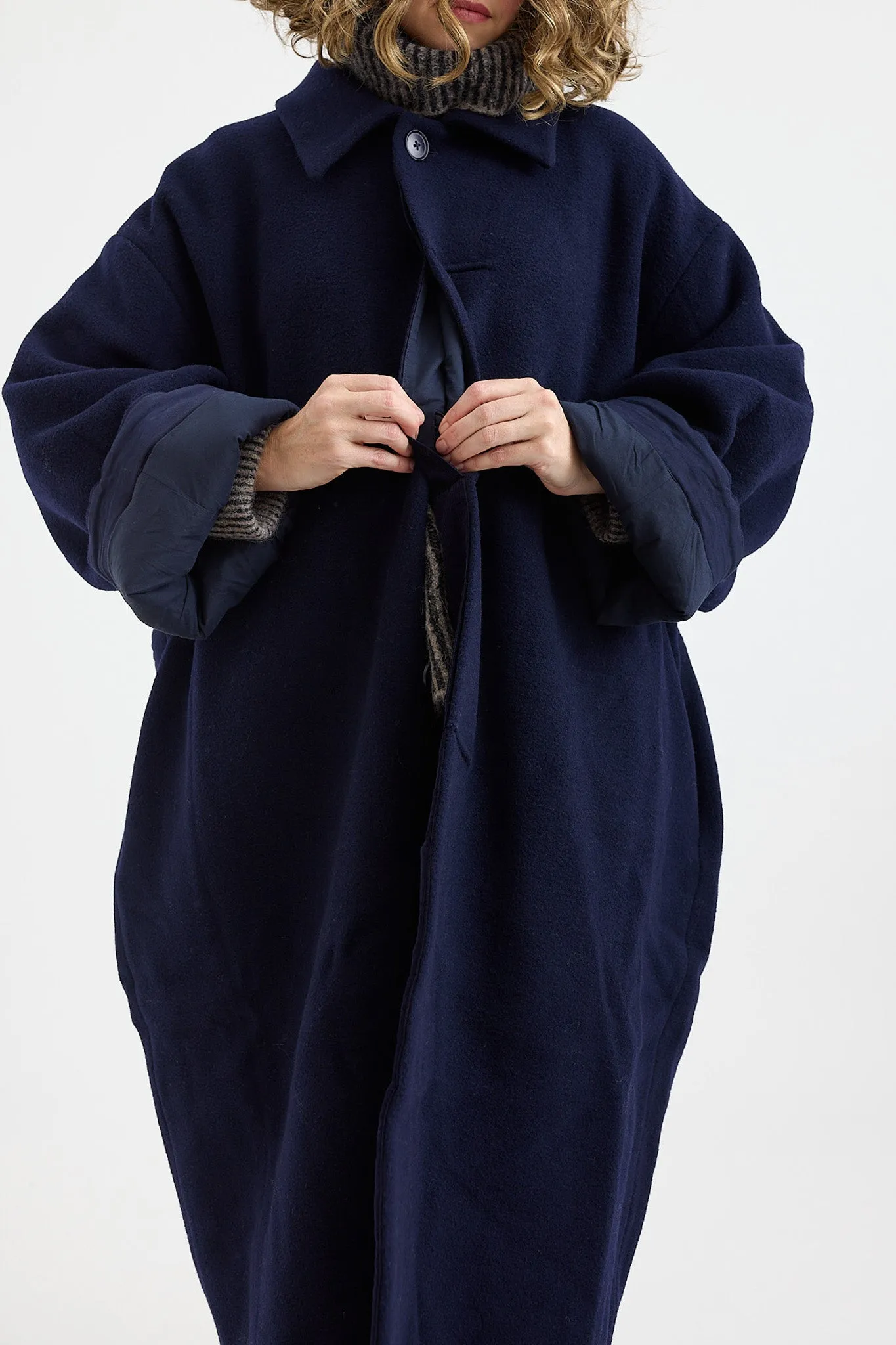 7115 by Szeki - Cuffed Wool Coat
