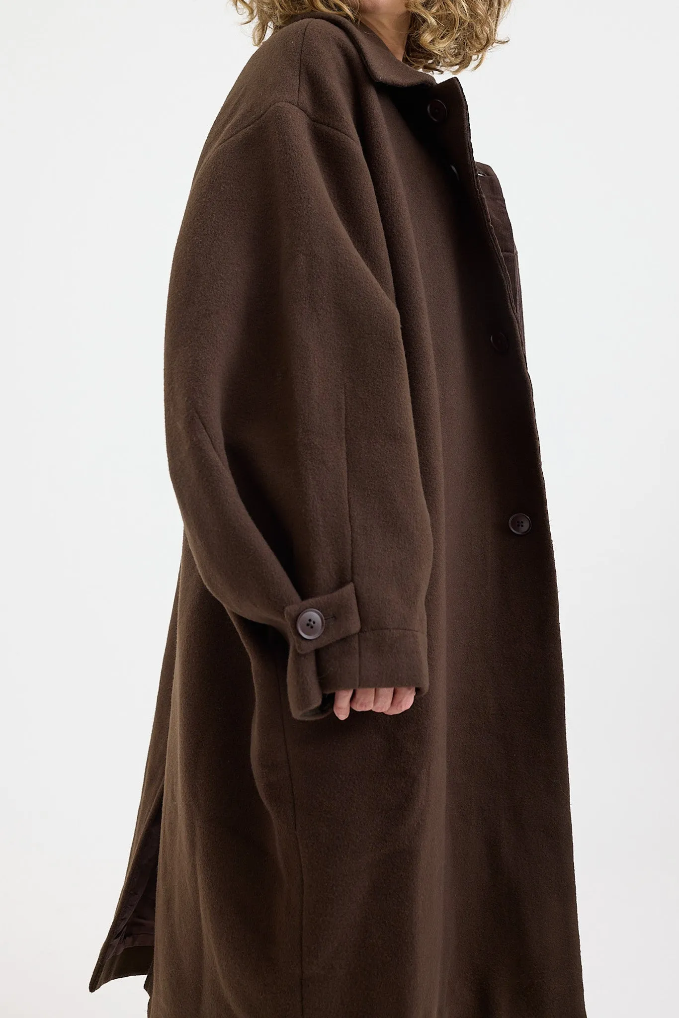 7115 by Szeki - Cuffed Wool Coat