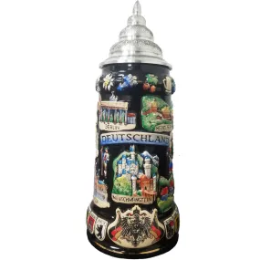 Beer Stein - Black Panorama Germany 0.75L