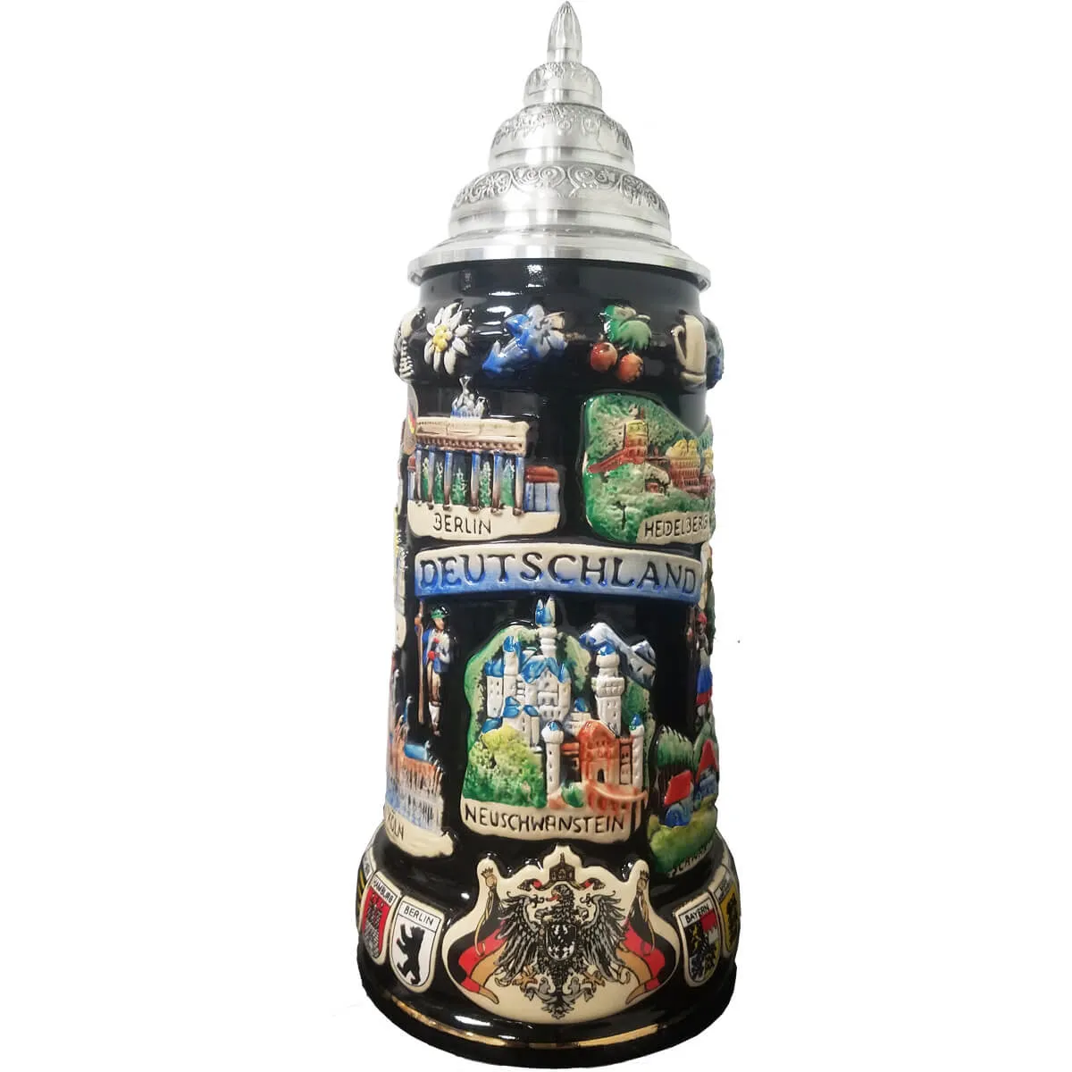 Beer Stein - Black Panorama Germany 0.75L