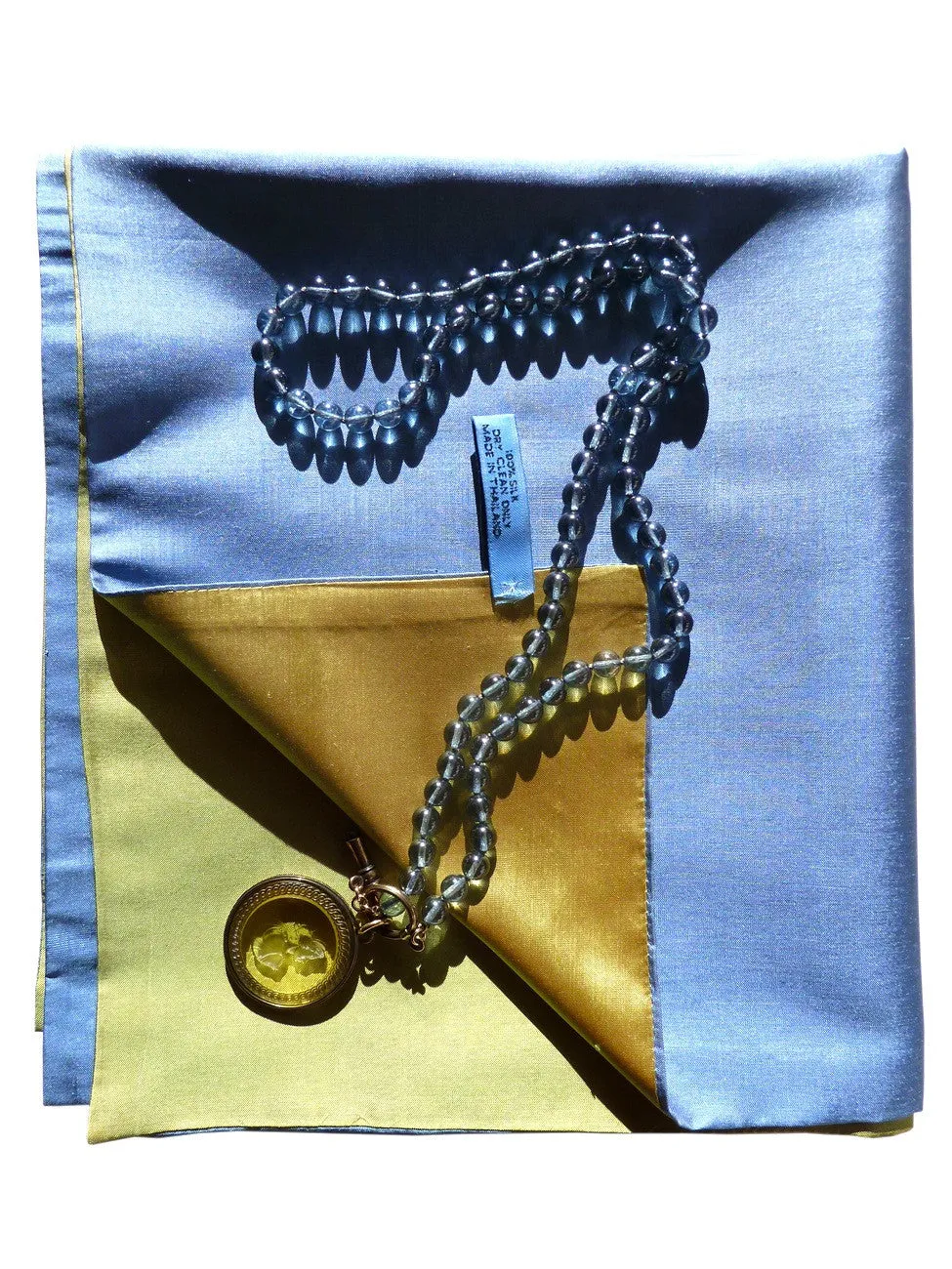 Double Sided Evening Shawl Powder Blue Pearl