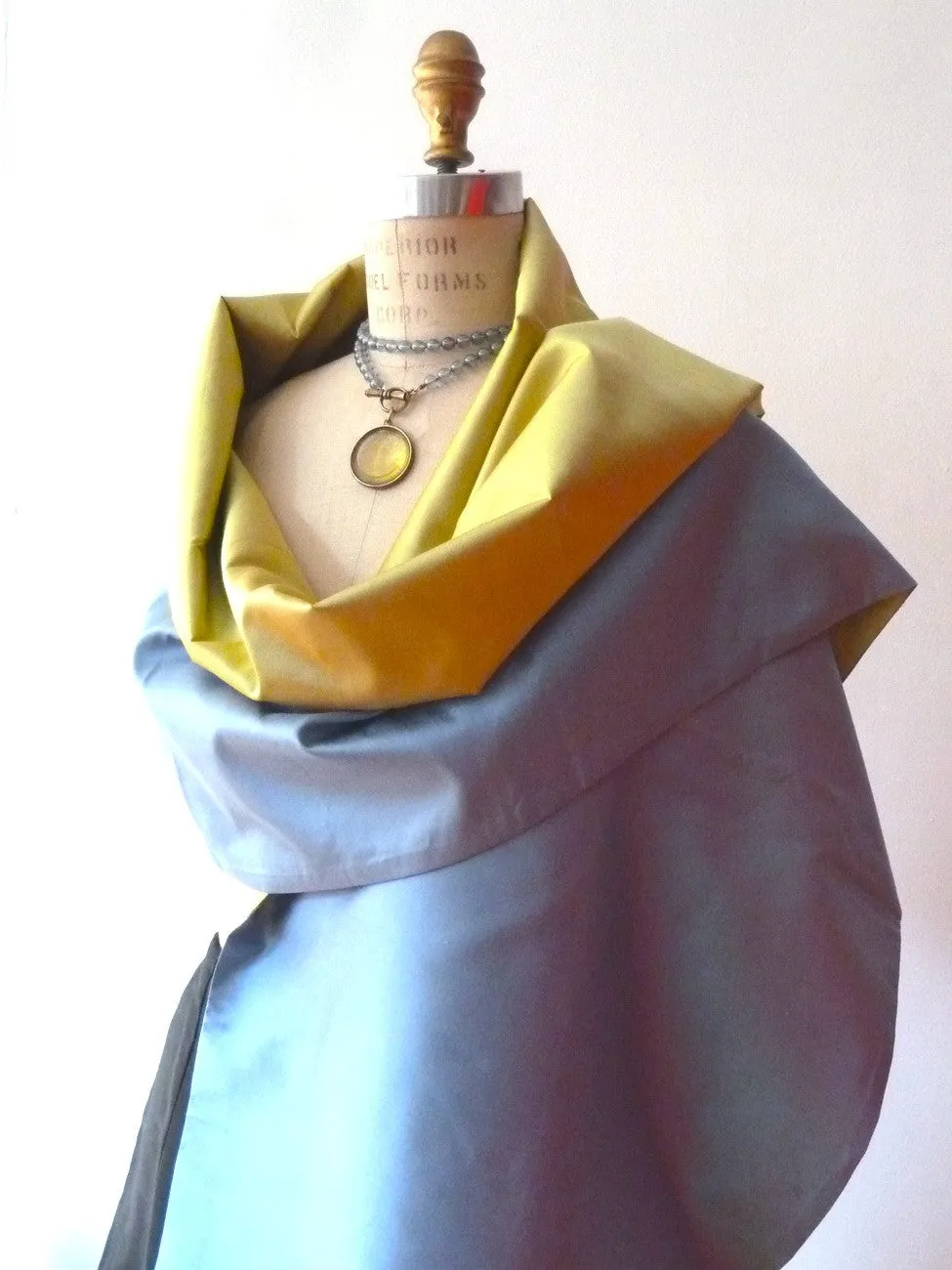 Double Sided Evening Shawl Powder Blue Pearl