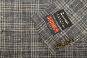 E. Thomas Grey Plaid Wool Silk & Linen Sport Coat