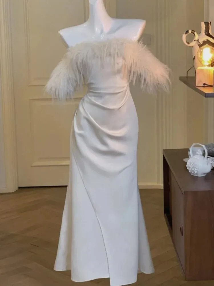 Fashionkova France Vintage Luxury Wedding Formal Occasion Dresses for Women Autumn New Sexy Bodycon Bandage Party Dress Prom Robe Vestidos