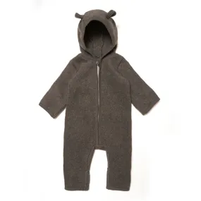 Huttelihut Pram Suit Ears Cotton Fleece Mushi Cot Fleece Brown