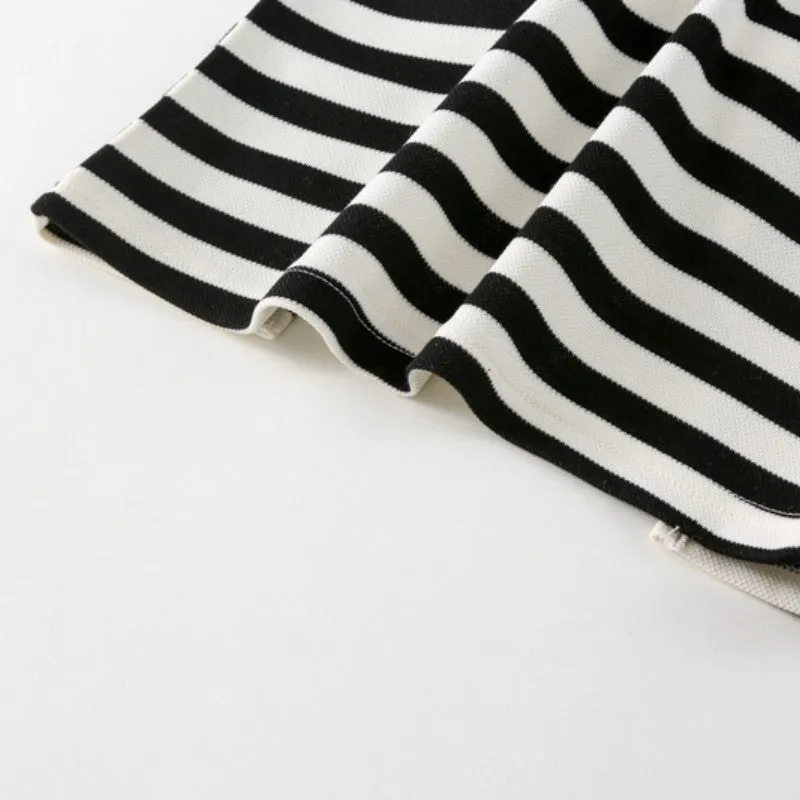 Kids Stripped Shorts SetCrewneck vest Horizontal Stripe Shorts Elastic Waist Cotton Outfit by Kaja Clothing - Arlo Suit