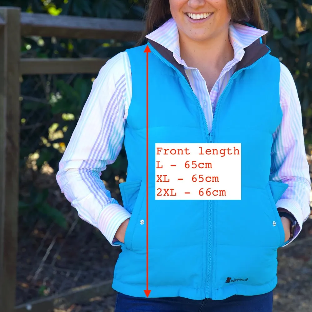 Ladies Aqua/Chocolate Reversible Vest