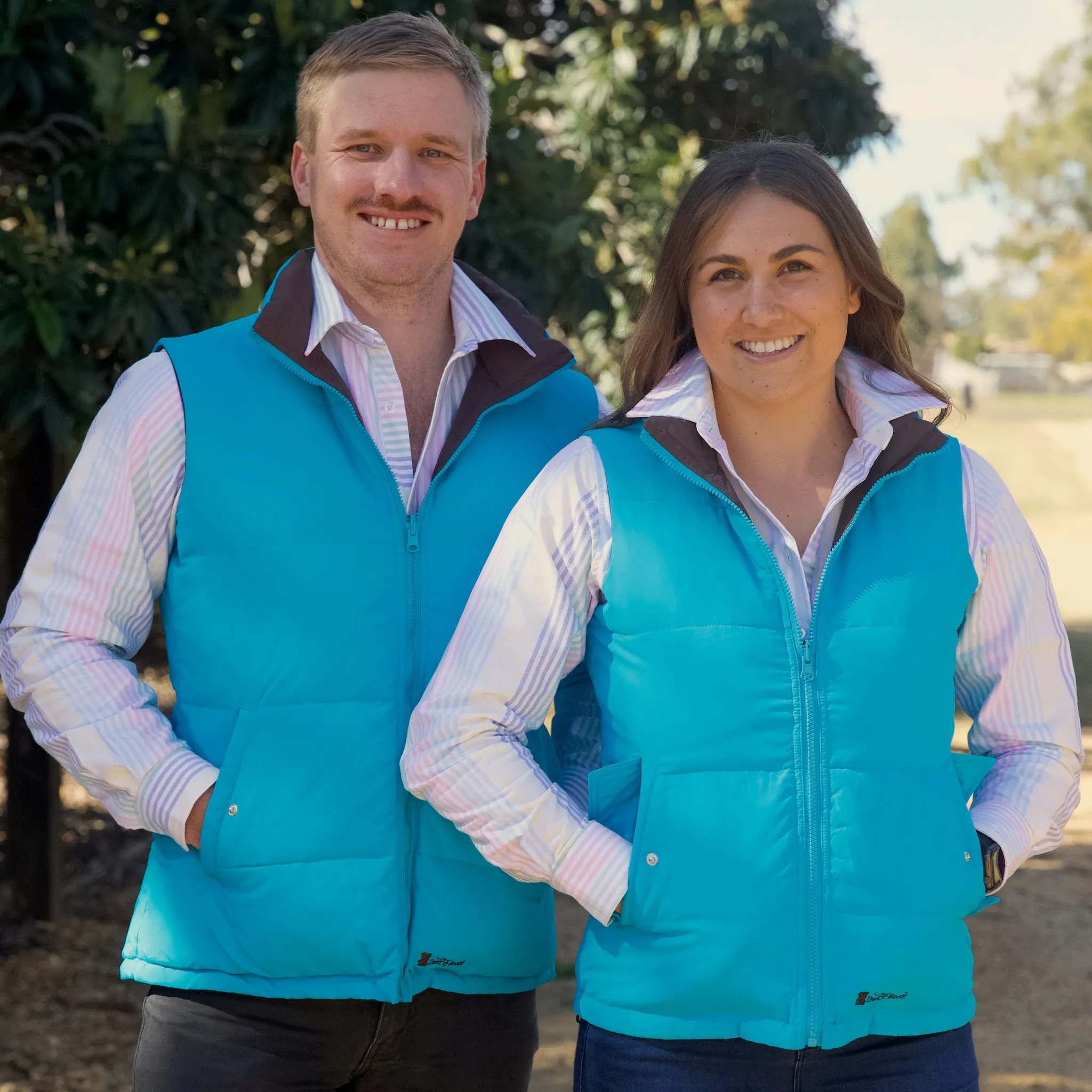Ladies Aqua/Chocolate Reversible Vest