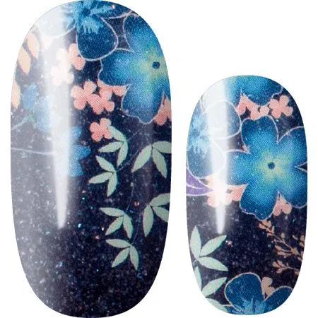 Lily And Fox - Nail Wrap - Midnight Hibiscus