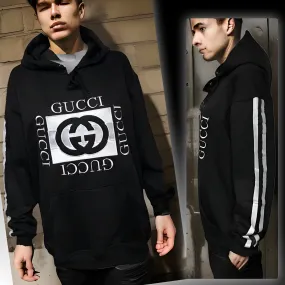^LUXURY^ (BLACK) ITALIAN EMBROIDERED PULLOVER HOODIES