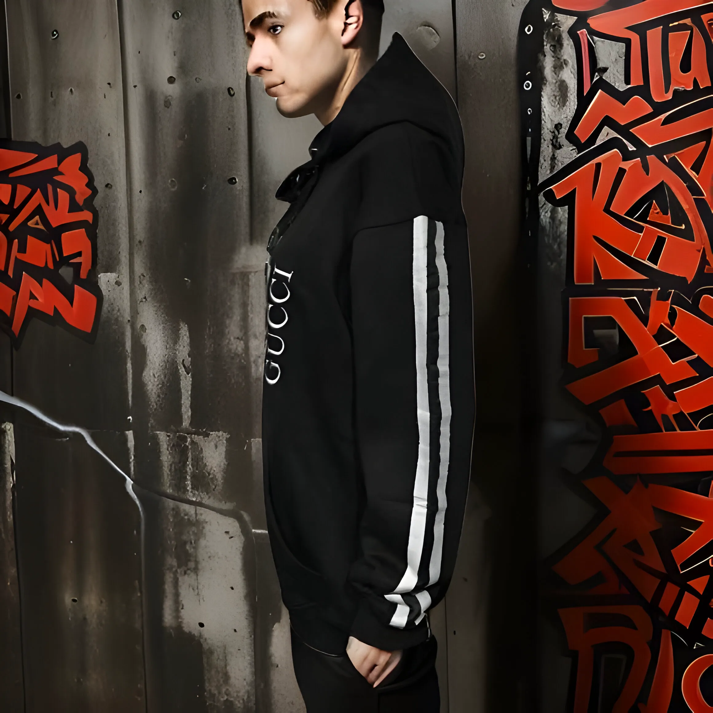 ^LUXURY^ (BLACK) ITALIAN EMBROIDERED PULLOVER HOODIES