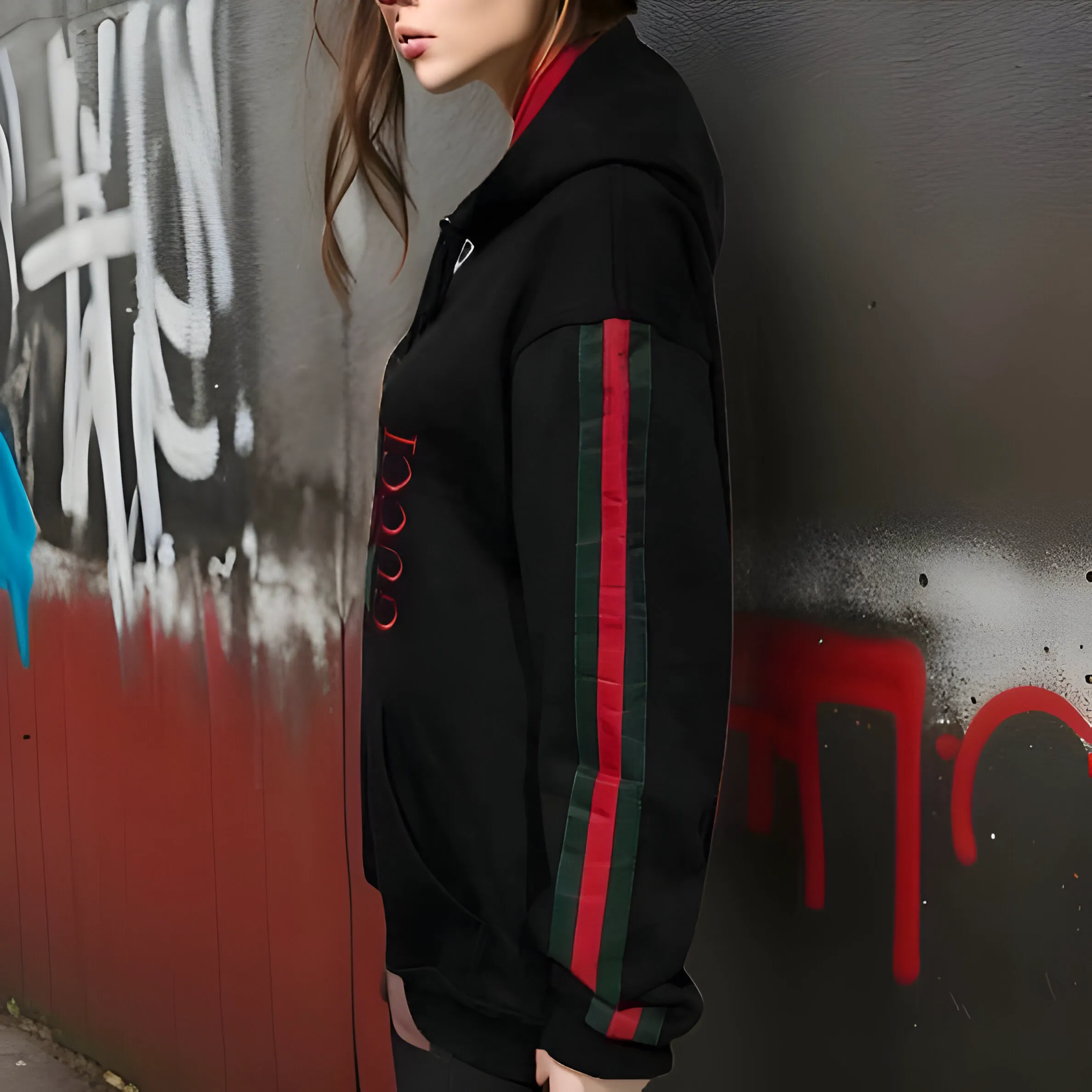 ^LUXURY^ BLACK-MULTI) ITALIAN EMBROIDERED PULLOVER HOODIES