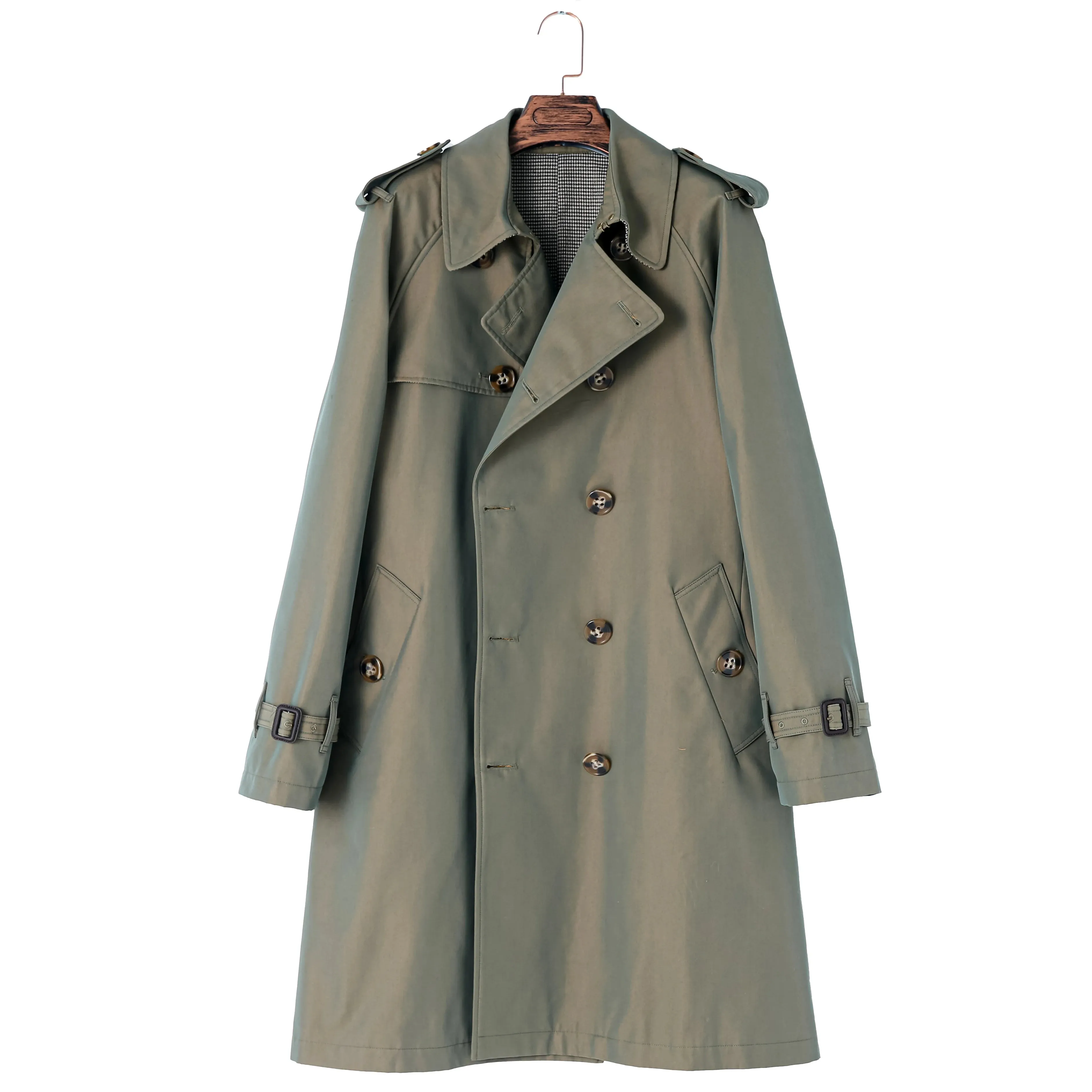 Men's Mid-length Double Breasted Trench Coat - Vintage Military Style