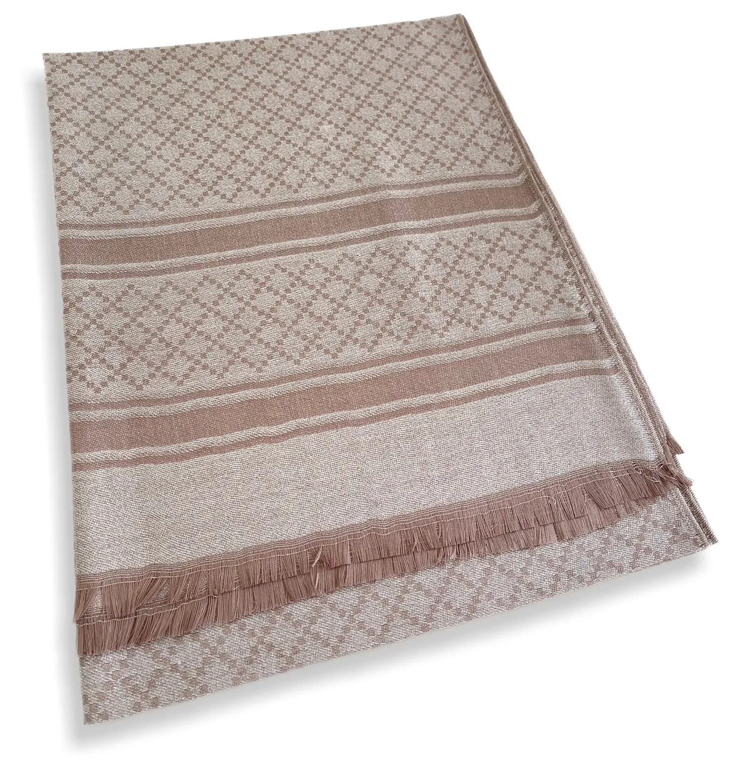 MOCHA SPARKLY METALLIC EVENING SHAWL SCARF