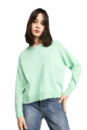 Please water asymmetrical bottom hem pullover