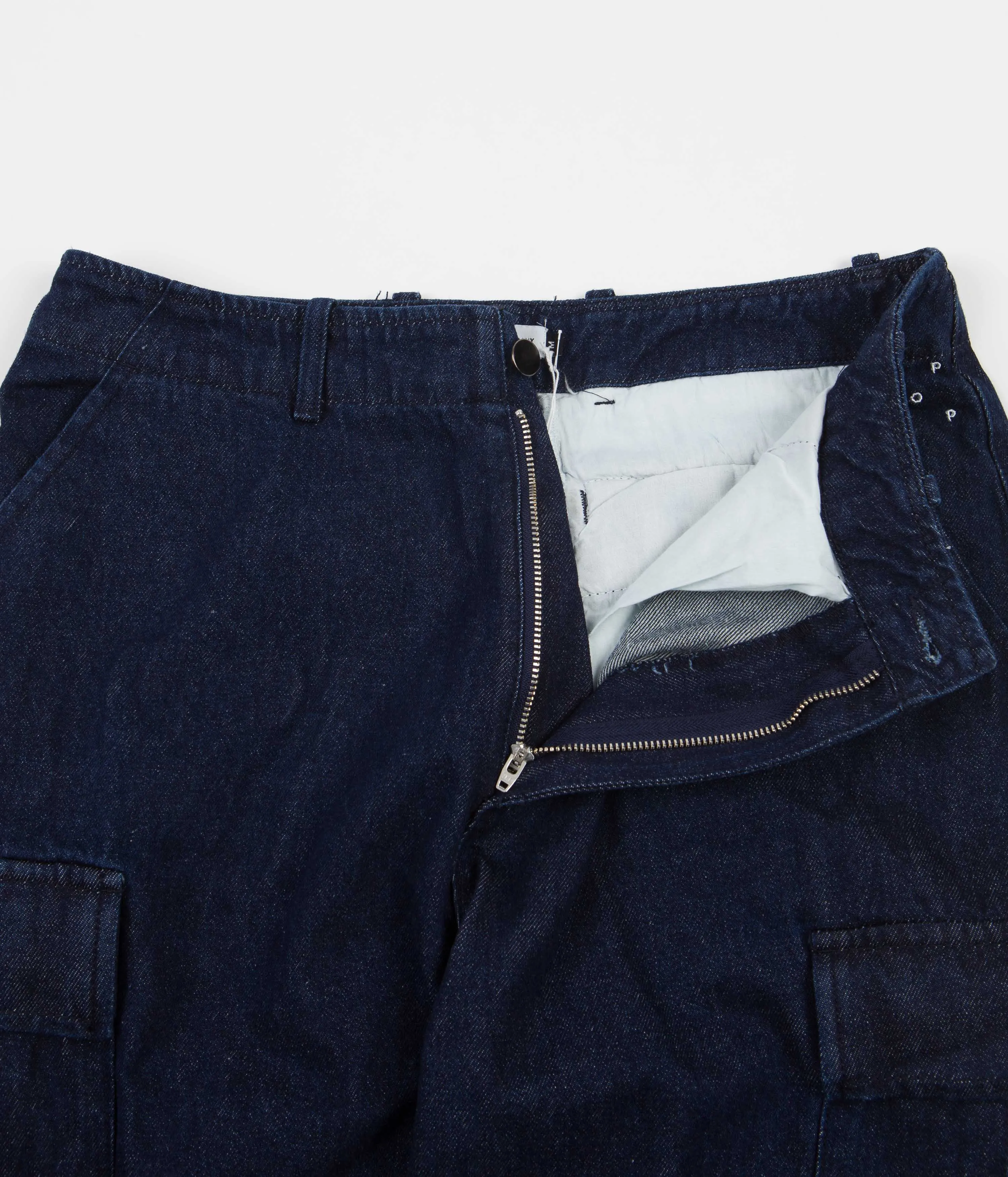 Pop Trading Company Cargo Denim Pants - Rinsed Indigo