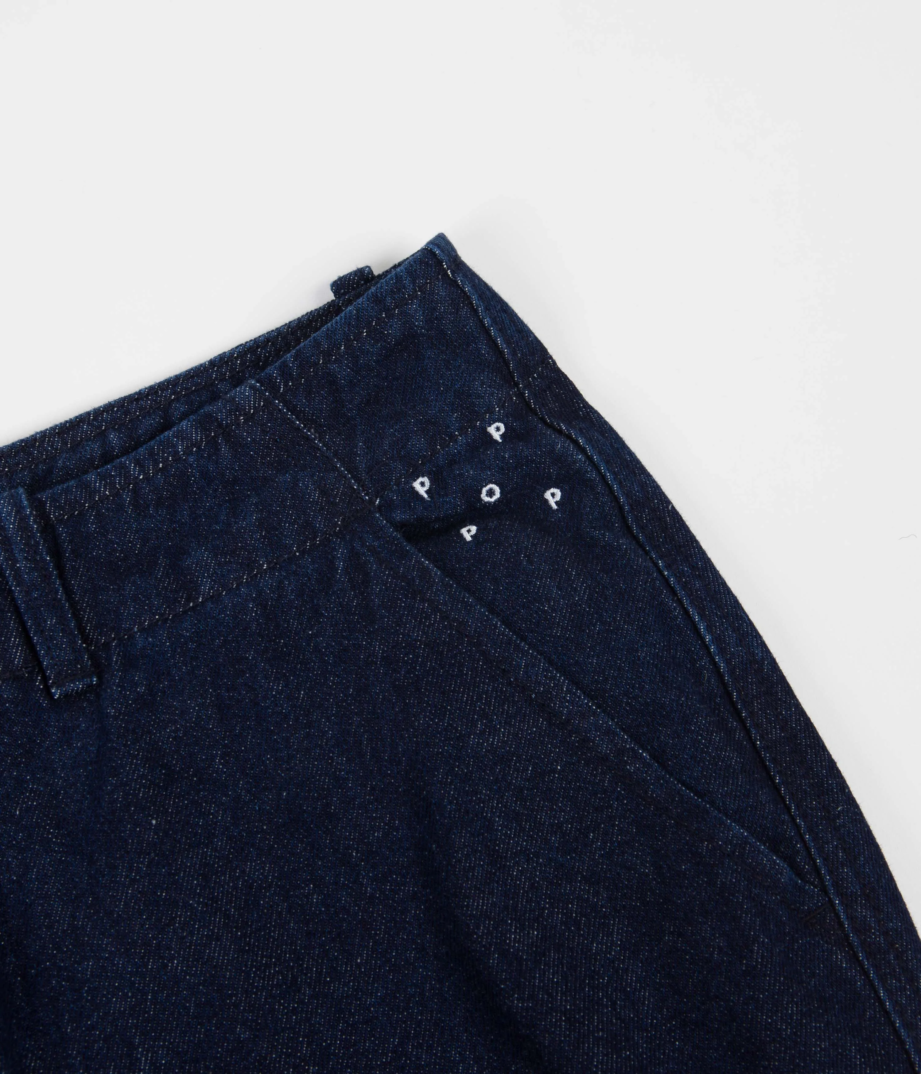 Pop Trading Company Cargo Denim Pants - Rinsed Indigo