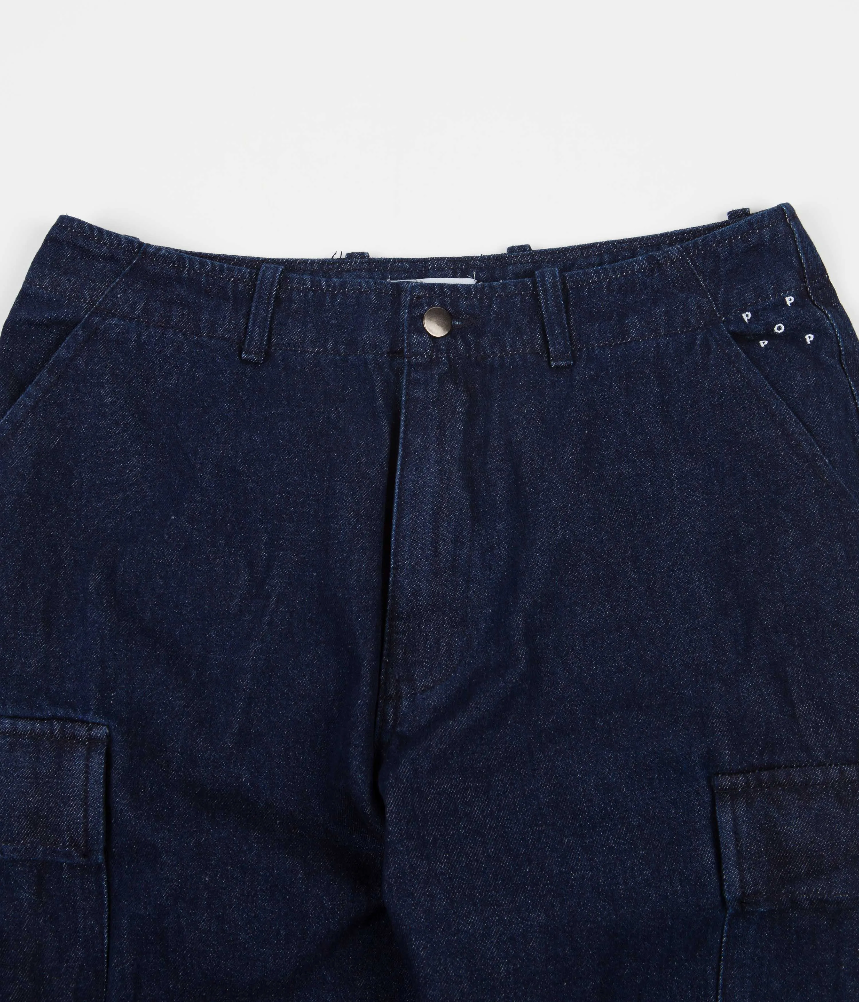 Pop Trading Company Cargo Denim Pants - Rinsed Indigo