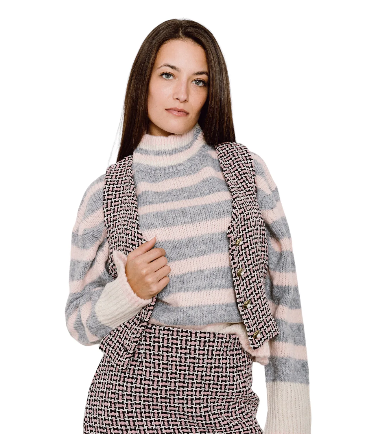 Saiph grey striped pullover