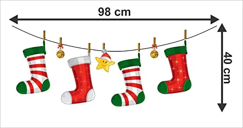 Shree Decor Santa's Hanging Socks on a Rope
