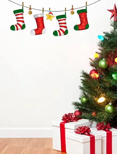 Shree Decor Santa's Hanging Socks on a Rope