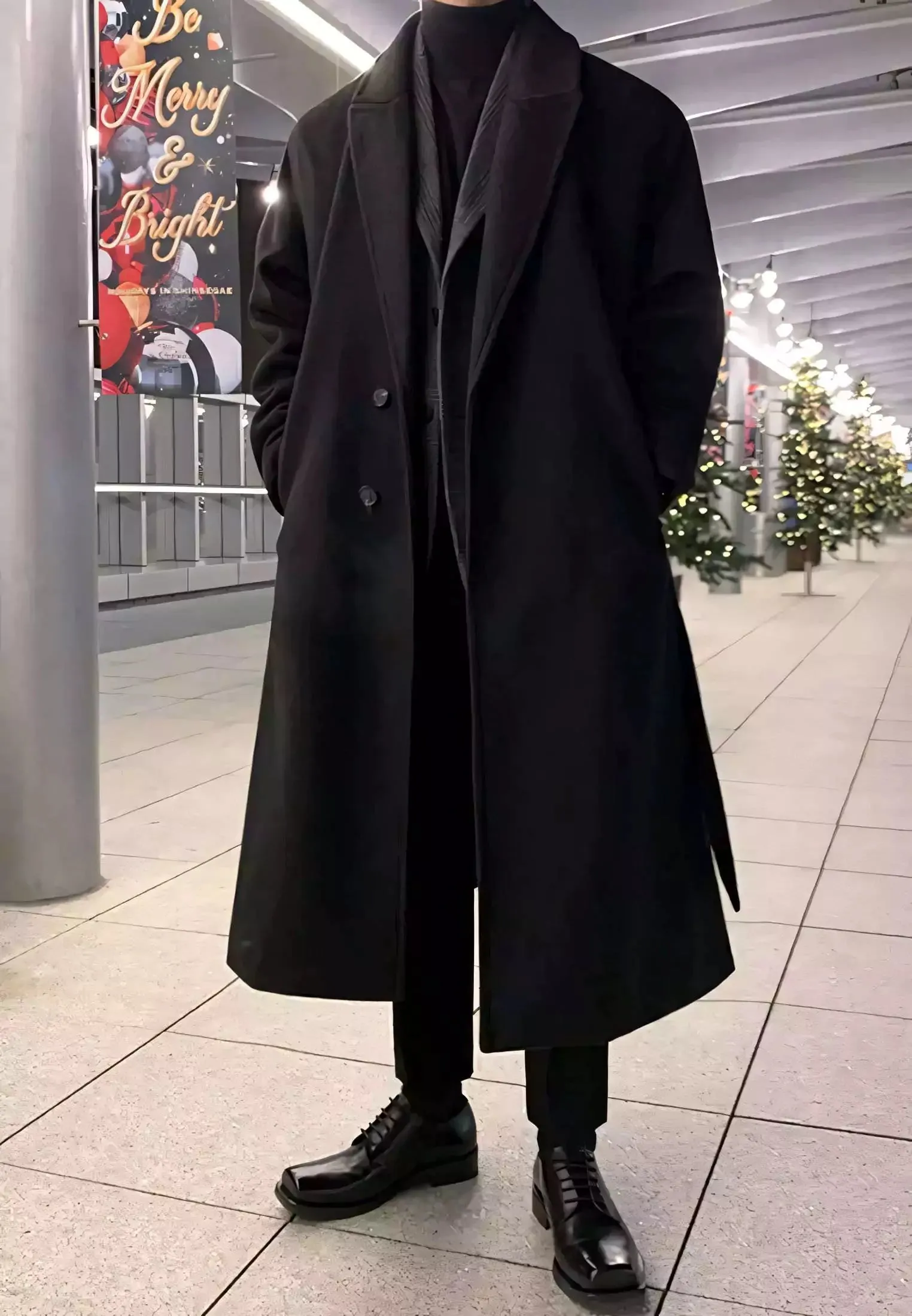 Single-Breasted Wool Coat