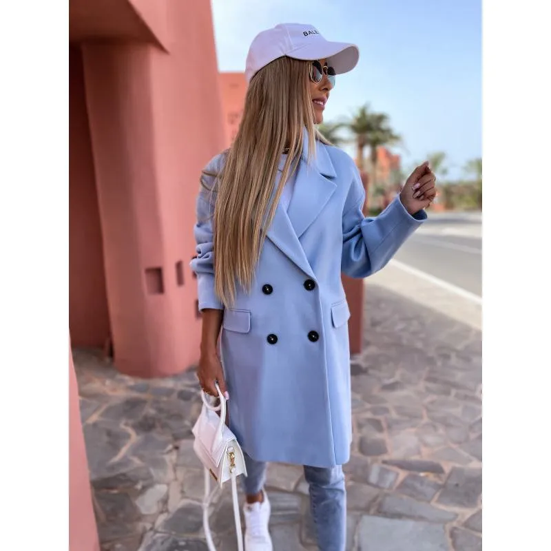 Solid Color Wool Blend Coat