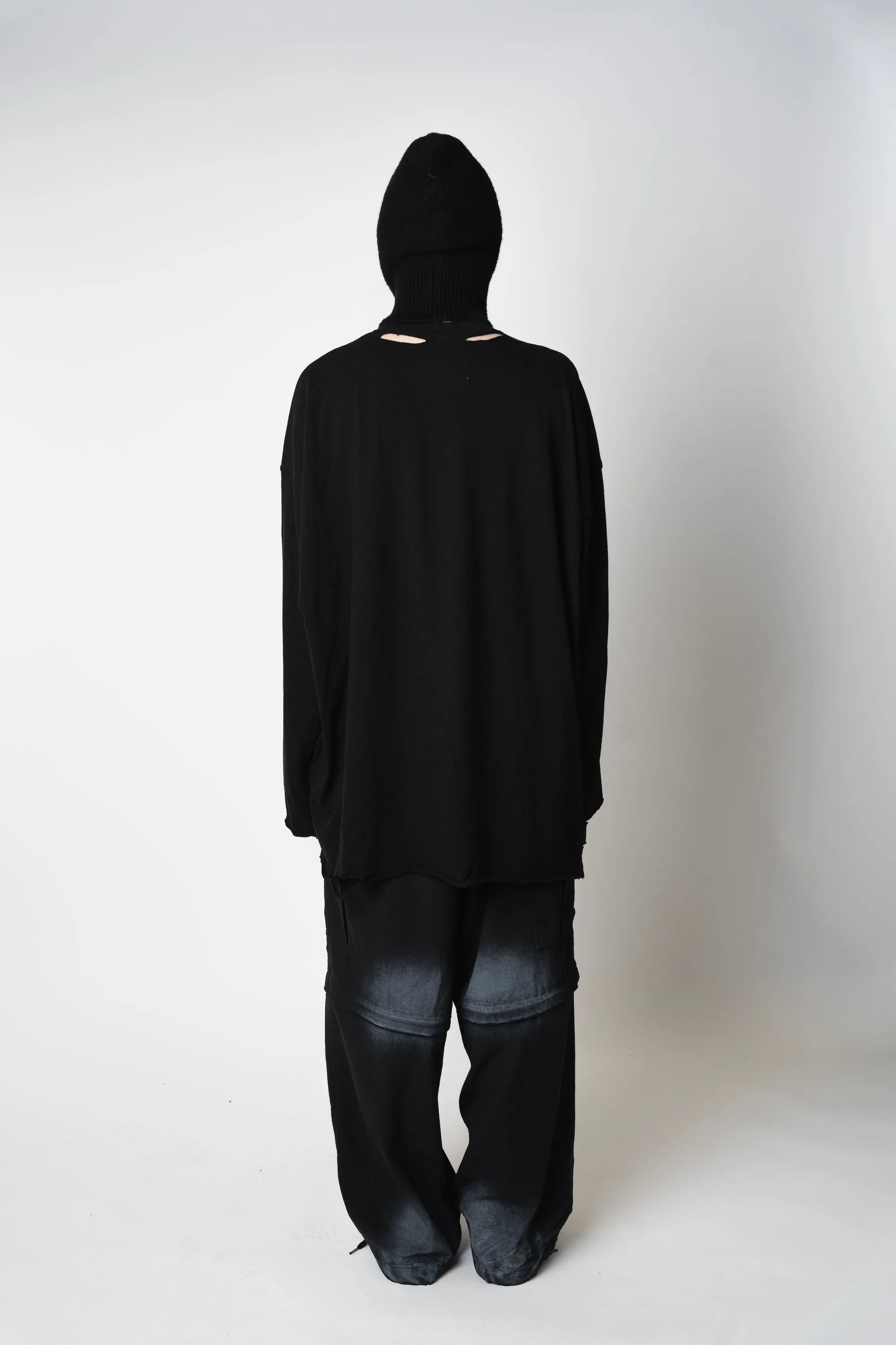Spray Painted Cargo Trouser Black