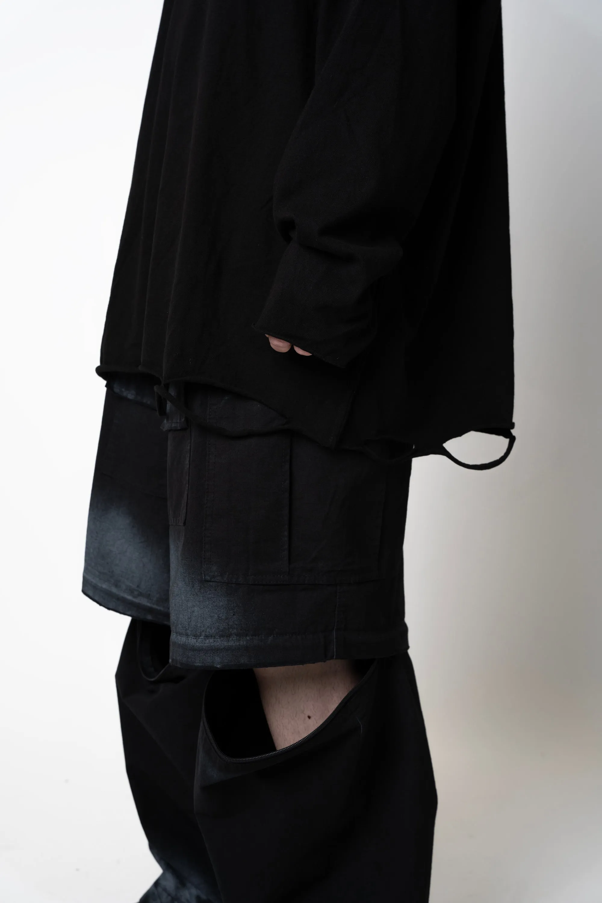 Spray Painted Cargo Trouser Black