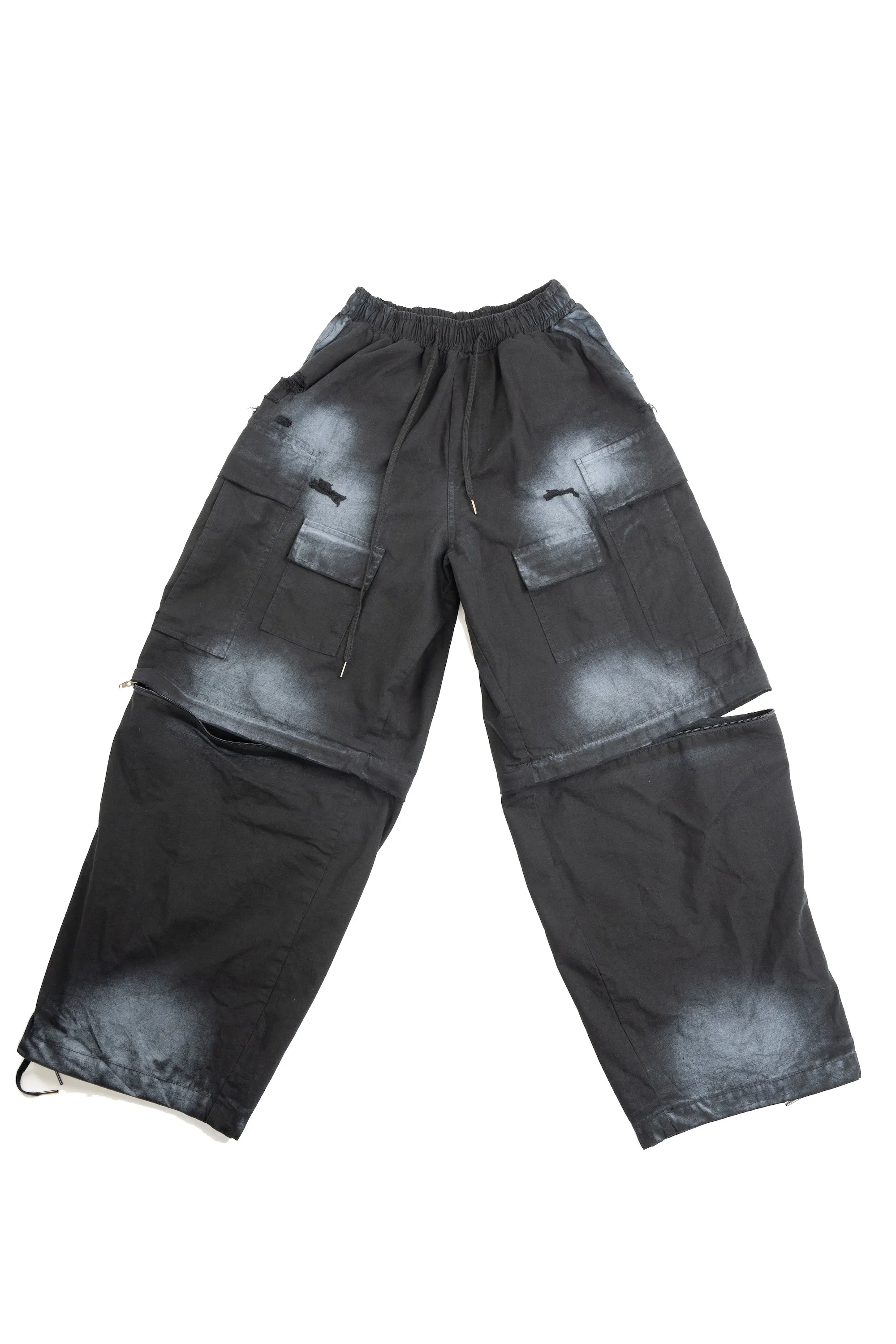 Spray Painted Cargo Trouser Black
