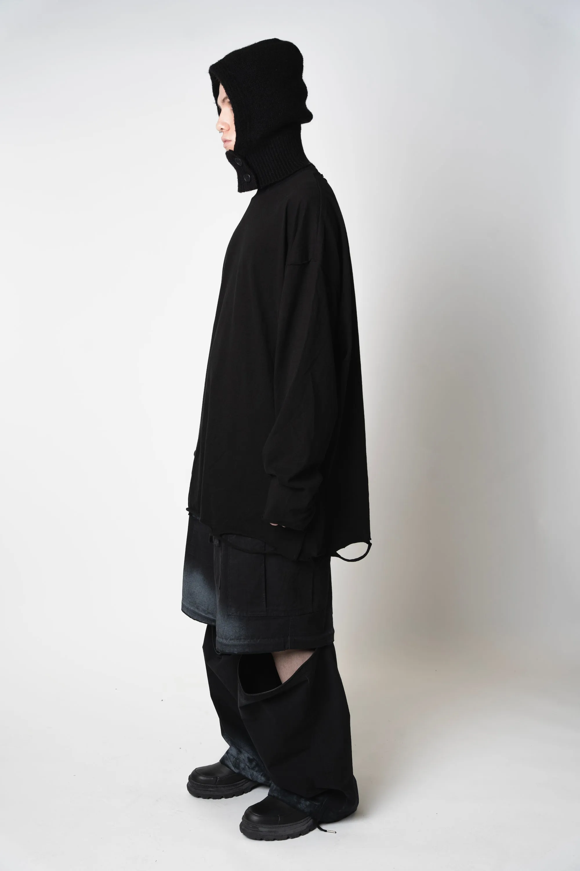 Spray Painted Cargo Trouser Black