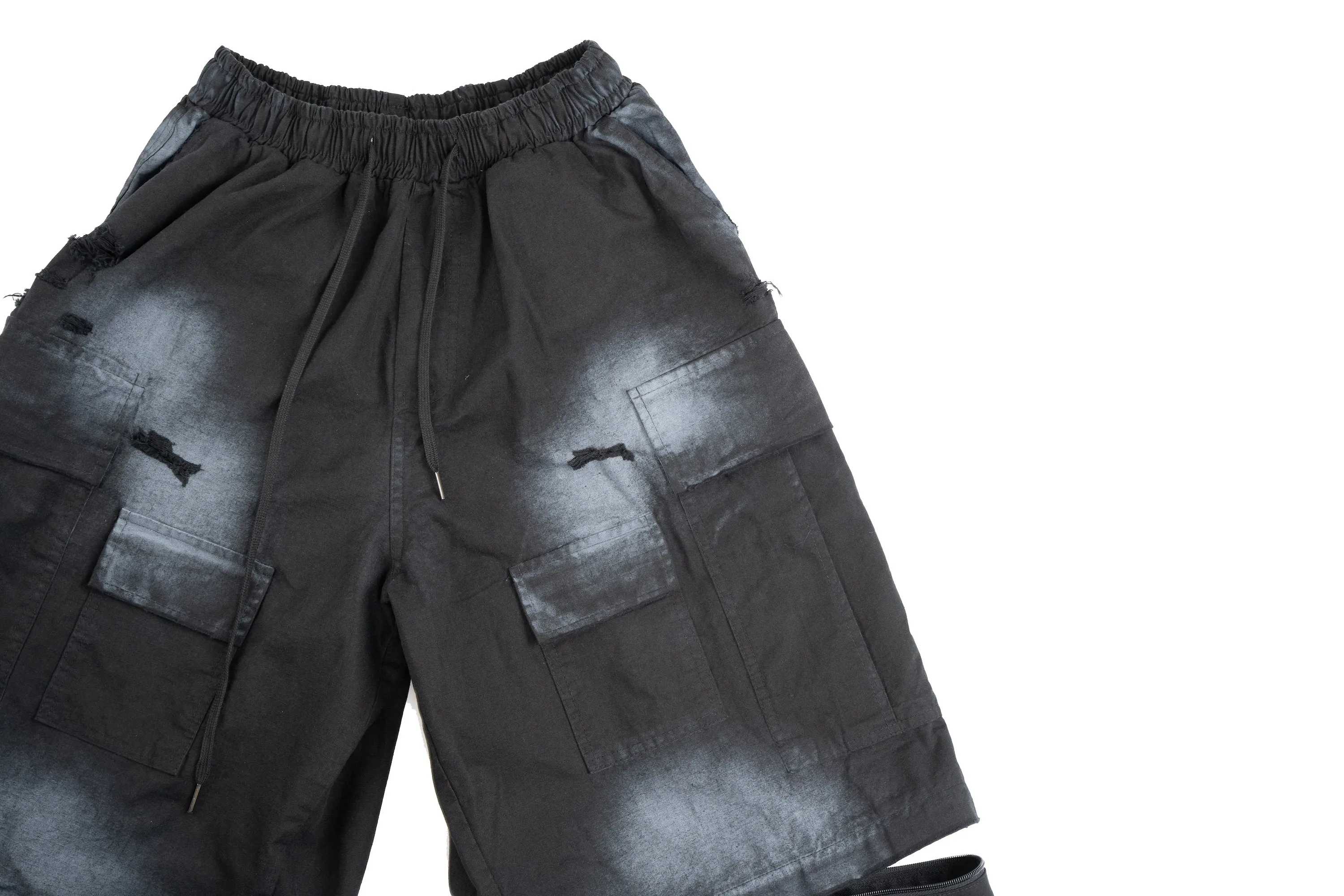 Spray Painted Cargo Trouser Black