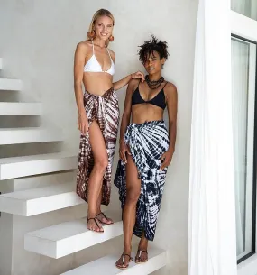 Sunburst Tie-Dye Sarong Wrap - Beach Cover-Up by SHU-SHI