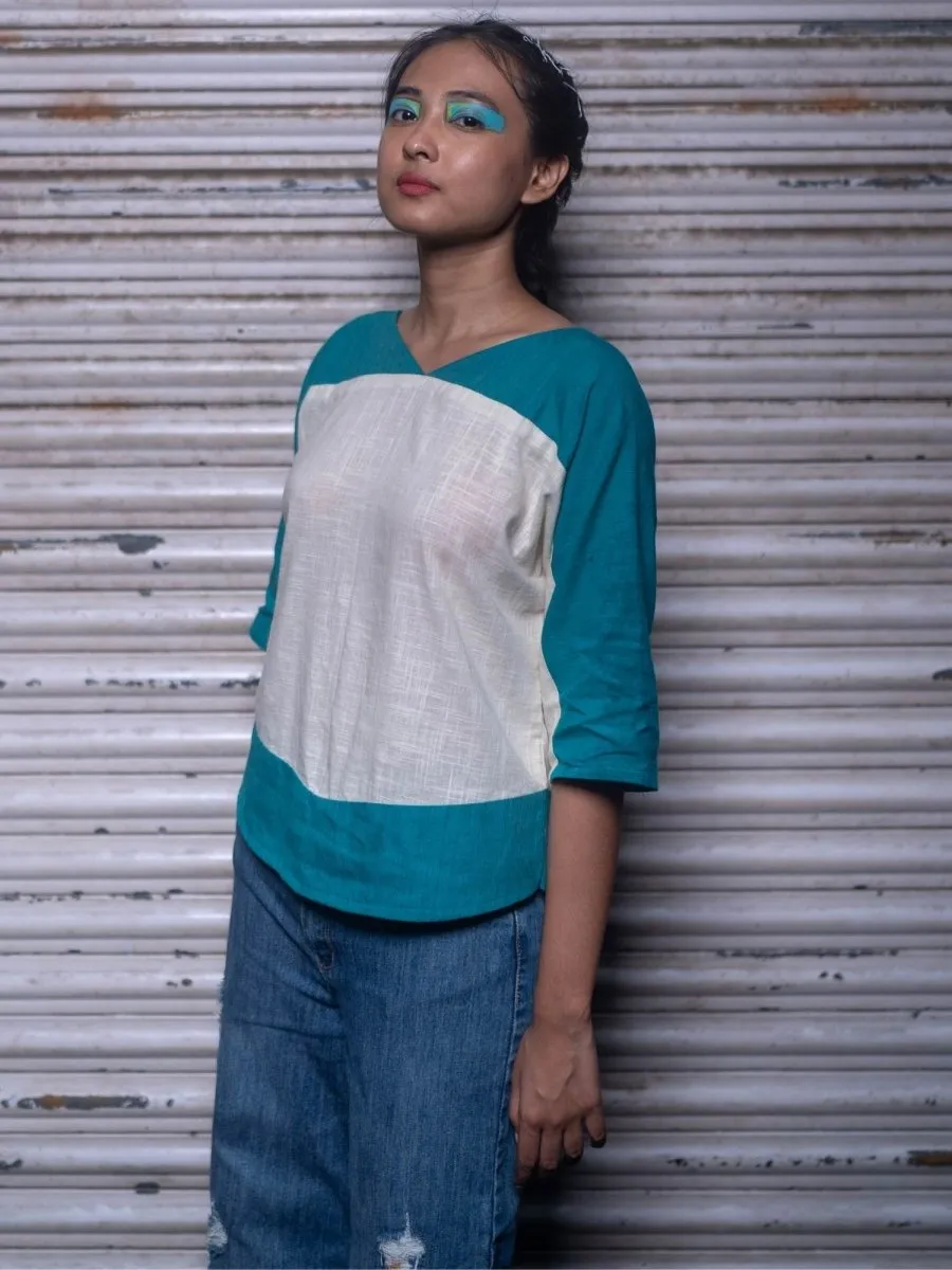 Two Shade Top | 100% Handwoven Cotton Fabric