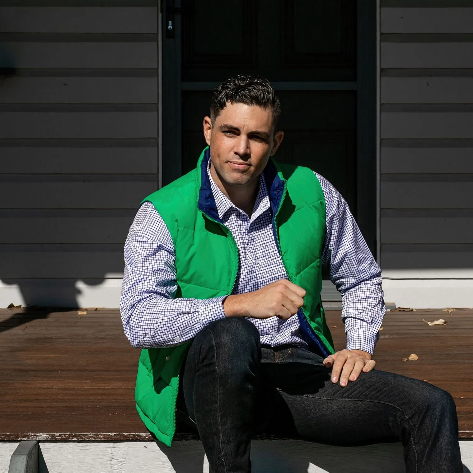 Unisex Green/Cobalt Reversible Vest