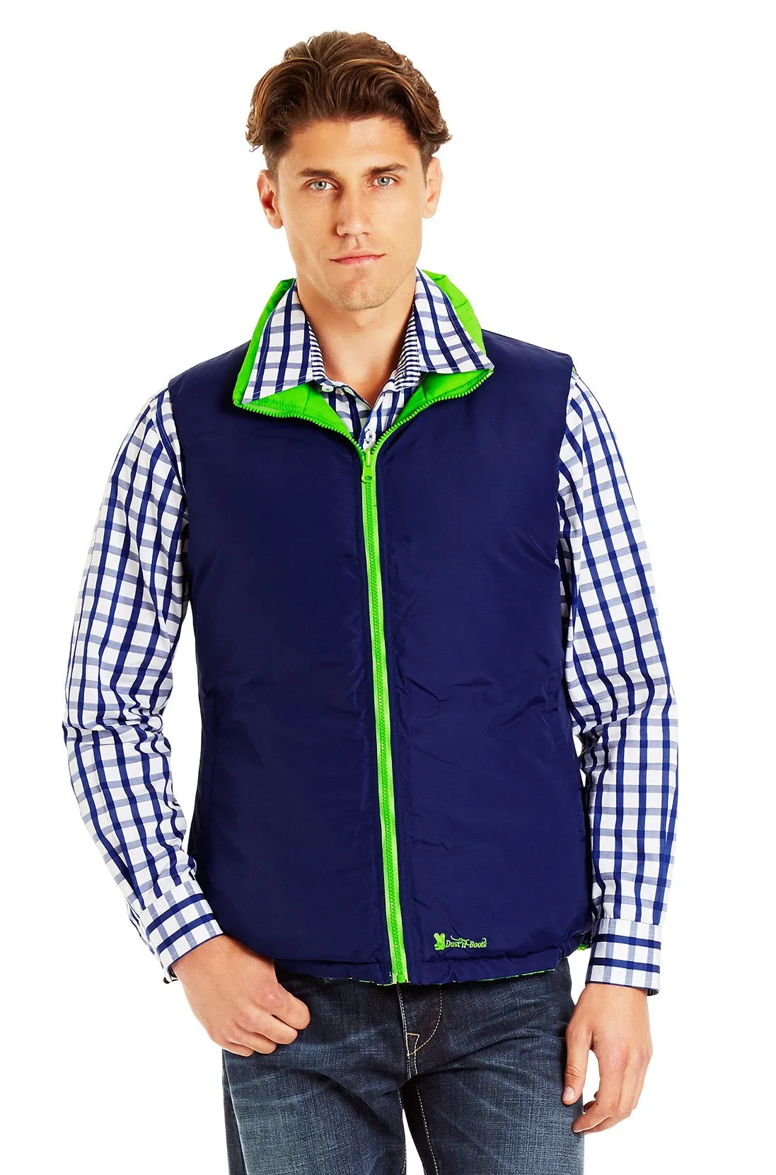 Unisex Lime/Navy Reversible Vest