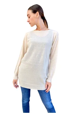 Vicolo long butter cashmere pullover