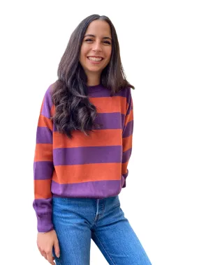 Vicolo purple rust stripped pullover