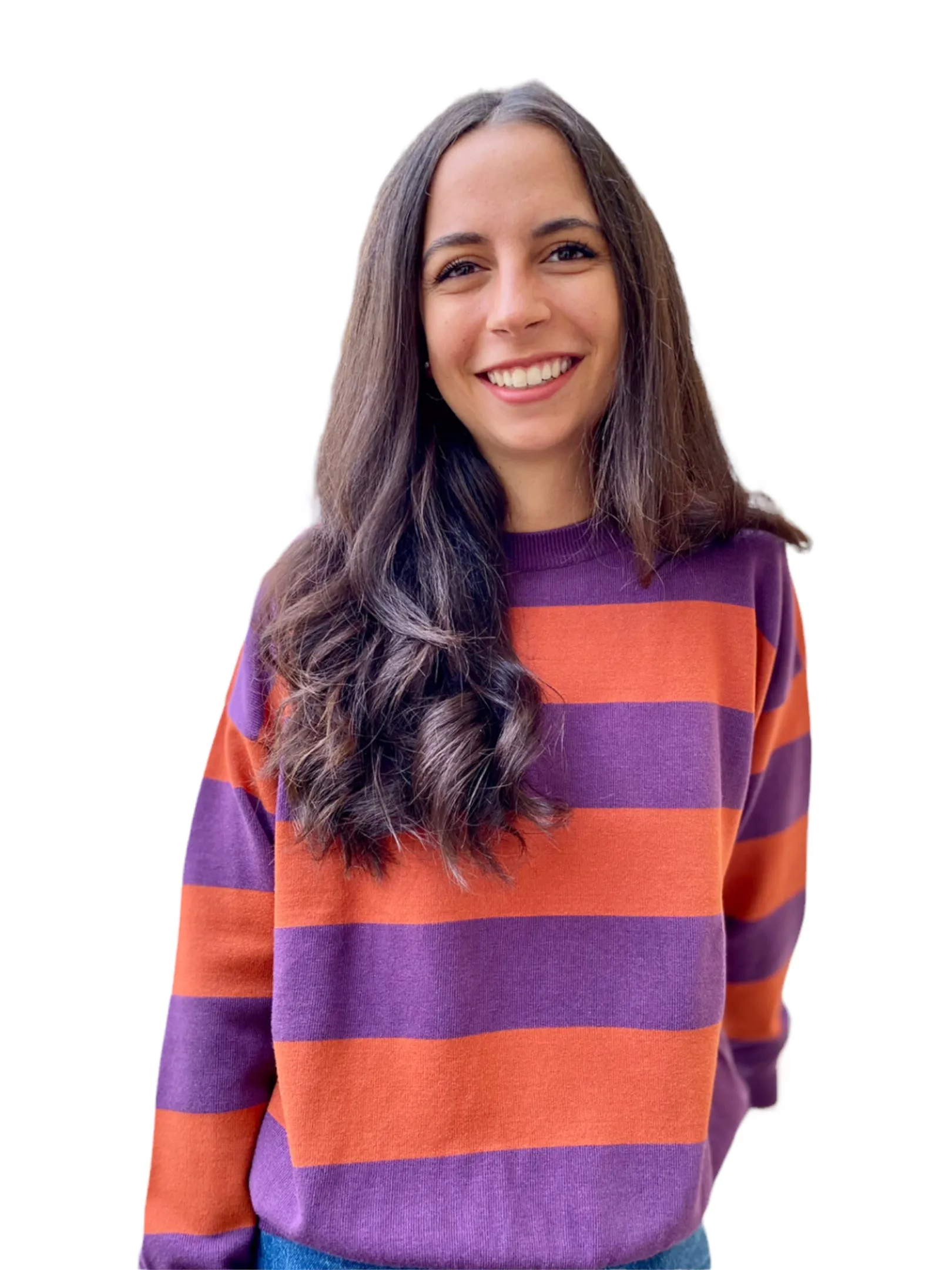 Vicolo purple rust stripped pullover